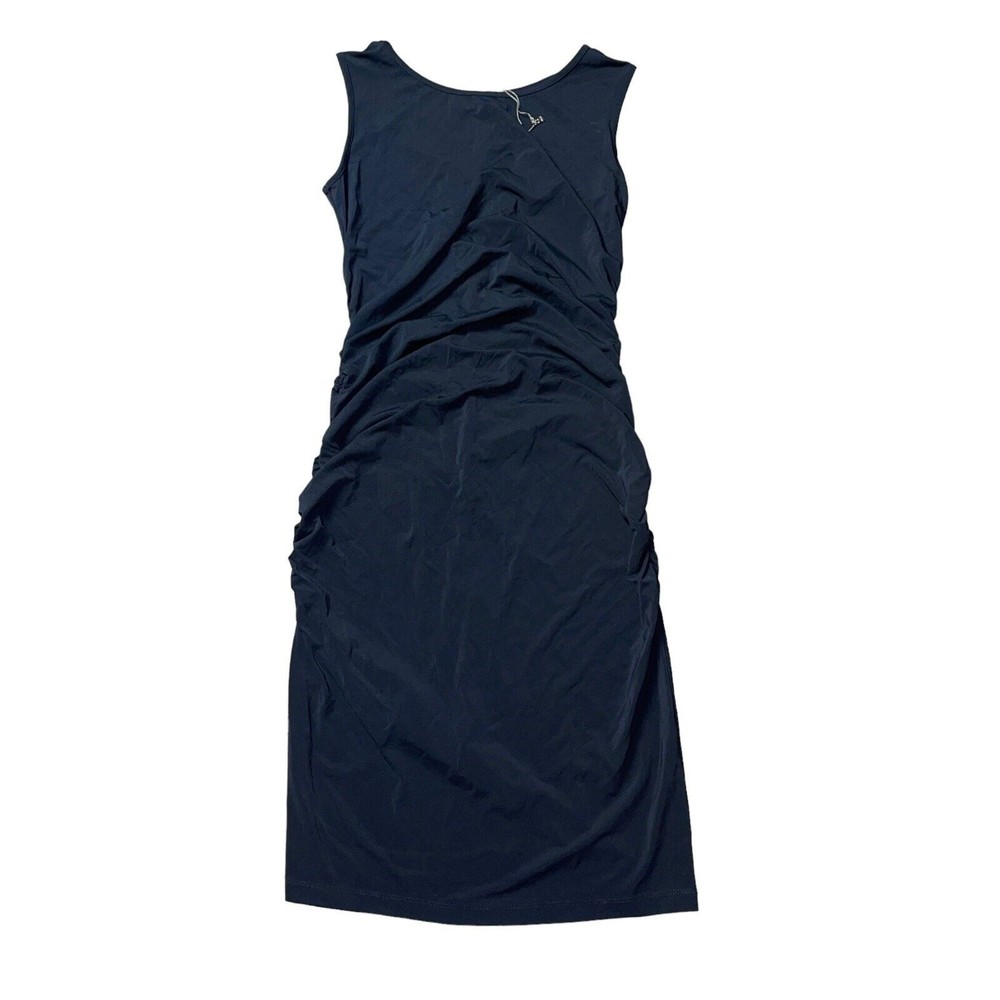 Rodika Zanian Black Sleeveless Ruched Scoop Lined Sleeveless Dress Size 42